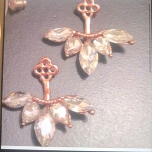 Rose Gold Plated Cubic Zirconia Earrings NWOT
